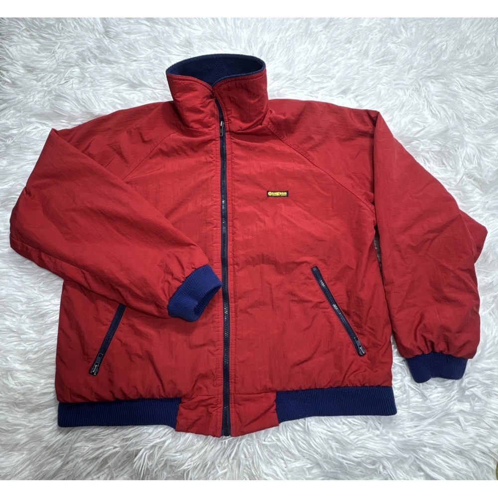 Vintage 1980's Oshkosh B'Gosh Jacket Mens Large Bomber Red Work Utility Chore